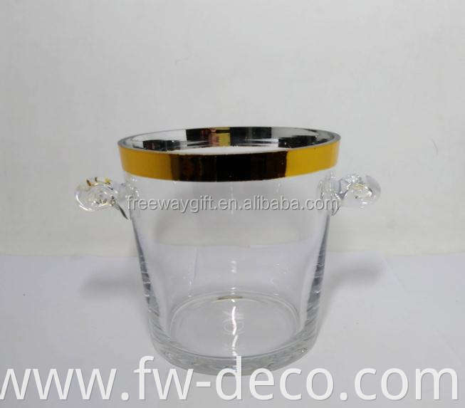 custom giant glass shaped ice wine champagne bucket wine cooler